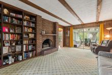 Cozy beamed family room