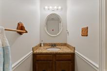 Powder room with granite countertop